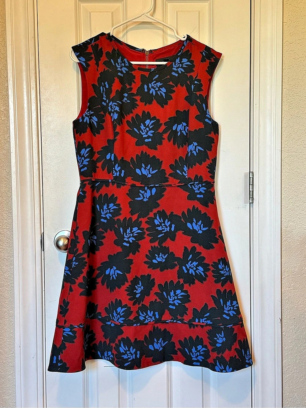 J.Crew Floral Mini Dress in Red & Blue Size 12 Like New
